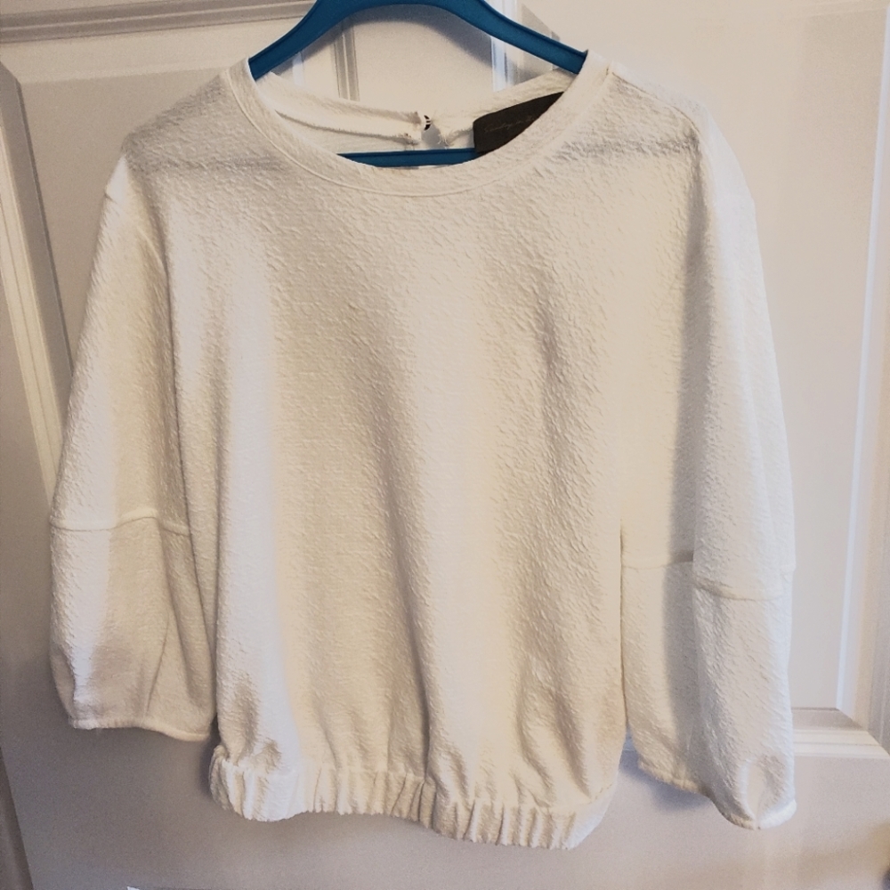 Anthropologie 3/4 Sleeve White Shirt - XS NWOT